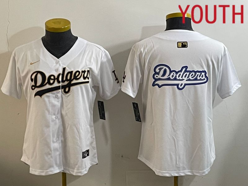 Youth Los Angeles Dodgers Blank White Game 2024 Nike MLB Jersey style 12055->youth mlb jersey->Youth Jersey